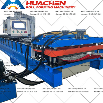 เครื่องปั้นม้วนหลังคาโลหะสําหรับการผลิตความเร็ว 15m/min กว้างแกน 70mm