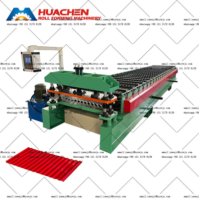 Chain Drive โครงสร้างหมุนหลังคาแบบอัตโนมัติเหล็ก corrugated สําหรับการผลิต PPGI / GI