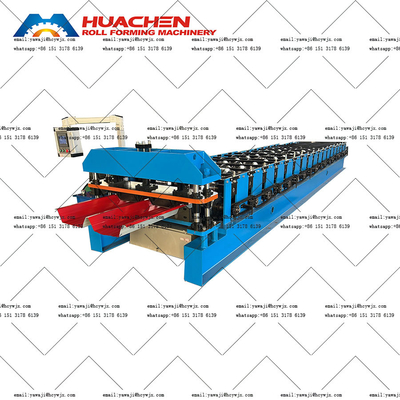 อ่อนทนสูง PLC Step Tile Roof Roll Forming Machinery ความหนาของวัสดุ 0.3-0.6 มม. กว้างแกน 70 มม.