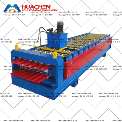 เครื่องปรับรูปร่างกล่องกล่องหลังคาโลหะ 2 ชั้น 15m/min