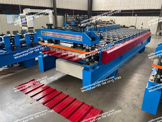 เอธิโอเปีย 600 ระบบควบคุม PLC เครื่องทําแผ่นหลังคา เครื่องม้วนเหล็ก