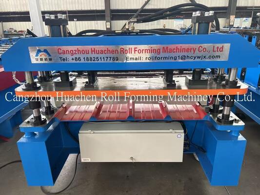11 สถานี ความเร็ว 15m/min ความกว้าง 1200mm Metcopo ขั้นตอน Tile Roof Sheet Roll Forming Machine อุปกรณ์การปรับปรุงกล่อง