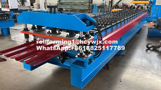 คุณภาพ  914mm Coil Width G550 Roofing Sheet Roll Forming Machine Plc Control โรงงาน