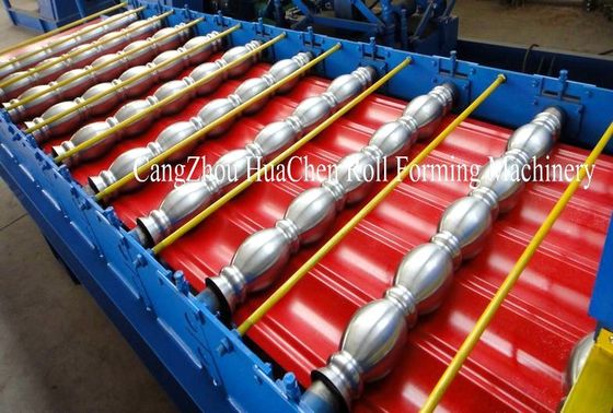 เครื่องขึ้นรูปม้วนสองชั้นสำหรับการทำแผ่นหลังคาด้วยการควบคุม PLC ความกว้าง 1250 มม. และผลผลิต 20 ม. / นาที