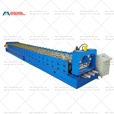 แม่นยํา คุณภาพดี Decking เหล็กแผ่นพื้น Deck Roll การสร้างเครื่องจักรทําอัตโนมัติ