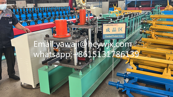 PLC การควบคุม C Purlin รอลล์เครื่องปั้นด้วย 14-18 สถานีม้วน