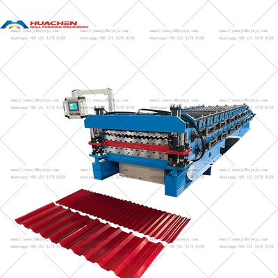 อัตโนมัติสองชั้น Roll การสร้างเครื่องจักร Steel Roofing Sheet Roof Tile การผลิต