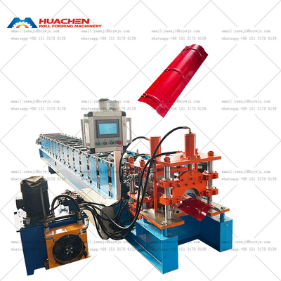 โลหะทําแผ่นหลังคาทําหลังคาเหล็ก Ridge Cap Roll การสร้างเครื่องจักร