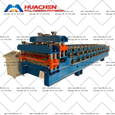 380v 50Hz 3 Phase Voltage Double Deck Roll Forming Machine ด้วยวัสดุตัด CR12 ผลิต