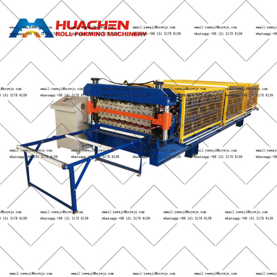 Chain Drive อลูมิเนียม Double Deck Roll Forming Machine ภายใน 380v 50Hz 3 ขั้นตอน