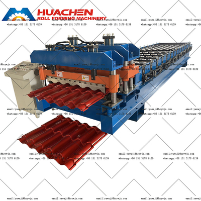 อลูมิเนียมโลหะหลังคากระจกแผ่นม้วนกล่องการสร้างเครื่องจักร Chain Drive