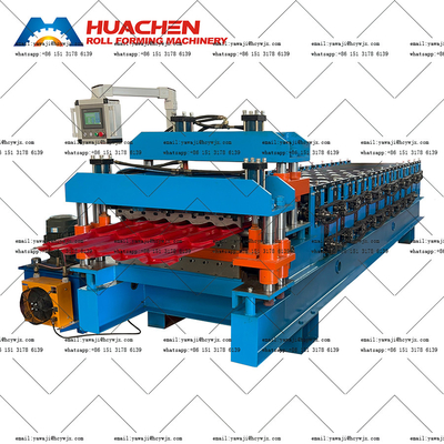 หลังคาแผ่นสองเพดานเหล็ก Roll การสร้างเครื่องจักร Chain Drive