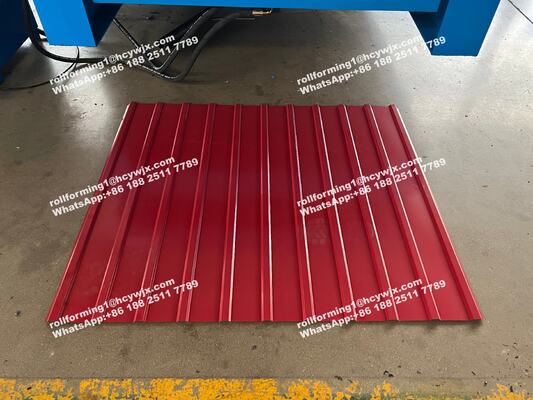 เครื่องปั้นม้วนชั้นสองแบบ พร้อมระบบควบคุม PLC การตัดไฮดรอลิก สําหรับกระเบื้องหลังคาความหนา 0.3-0.6 มม.