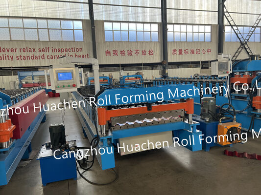 สินค้าส่งออกมาตรฐานเหล็กแผ่นหลังคากระเบื้องและผนังแผ่น Roll การสร้างเครื่องจักร