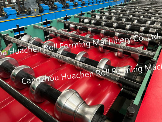 เครื่องขึ้นรูปม้วนโปรไฟล์หลังคาเหล็กแผ่นโลหะลูกฟูก