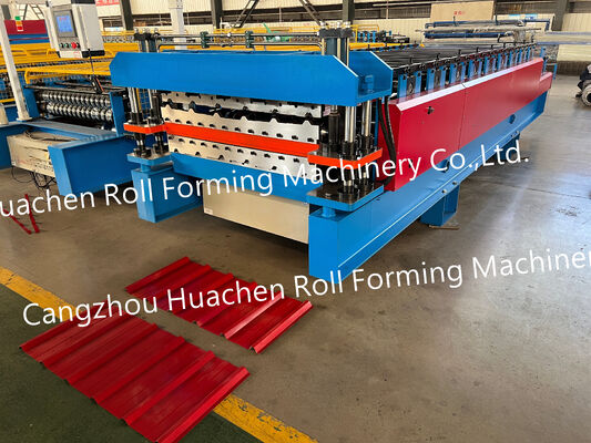 อลูมิเนียม corrugated หลังคาแผ่นกล่องการสร้างเครื่องจักรสายอัตโนมัติ