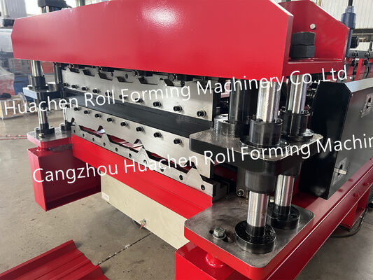 เครื่องปั้นแผ่นหลังคาแบบ Trapezoidal Roll แบบอัตโนมัติเต็ม สําหรับแผ่นหลังคาโลหะ