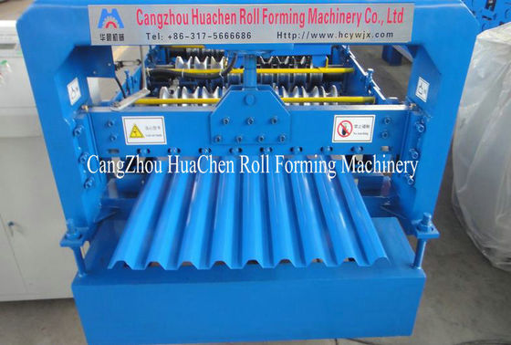Corrugated Long Span Roofing Sheet Roll Forming Machine with Chain Drive