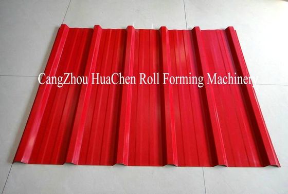 เครื่องขึ้นรูปม้วนแผงหลังคาสองชั้นของ Siemens PLC พร้อมลูกกลิ้งแข็ง No.45 Steel