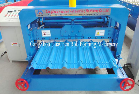 380V 50Hz Steel Tile Roll Forming Machine with PLC Compture Control System / Cr12mov Blade