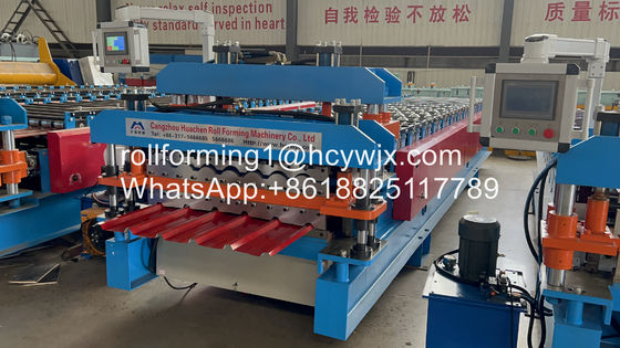 เครื่องขึ้นรูปม้วนโลหะแบบโอนโซ่อัตโนมัติสองชั้นสำหรับหลังคา