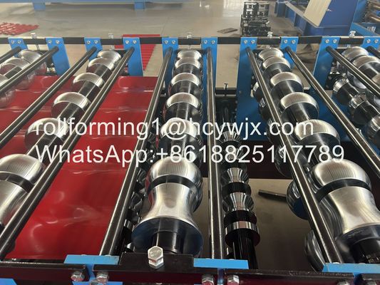 เครื่องขึ้นรูปม้วนสองชั้นคุณภาพดี / เครื่องขึ้นรูปม้วนกระเบื้องหลังคาแบริ่ง Steel