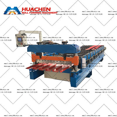 Chain Drive Long Span Color Roof Roll Forming Machine ด้วยความกระชับกระแส 380v 50Hz 3 ขั้นตอน