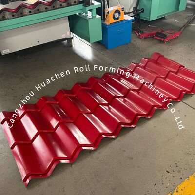 อัตโนมัติมืออาชีพ โลหะหลังคากระจกกระจกกระจก Roll การสร้างเครื่องจักรกับ 16 สถานี ความเร็ว 4m / นาที และการควบคุม PLC