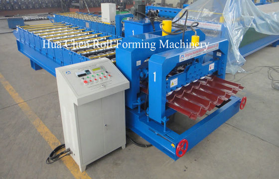 1250mm Glazed กระเบื้องแผ่นหลังคาม้วน Forming Machine / อุปกรณ์โรลแบบฟอร์มการขึ้นรูปเย็น