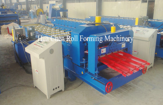 45# Steel Corrugated Glazed Tile Roll Forming Machine 0.4 - 0.6mm Hydraulic Cutting