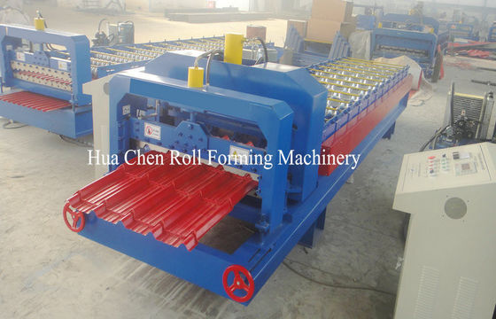 45# Steel Corrugated Glazed Tile Roll Forming Machine 0.4 - 0.6mm Hydraulic Cutting