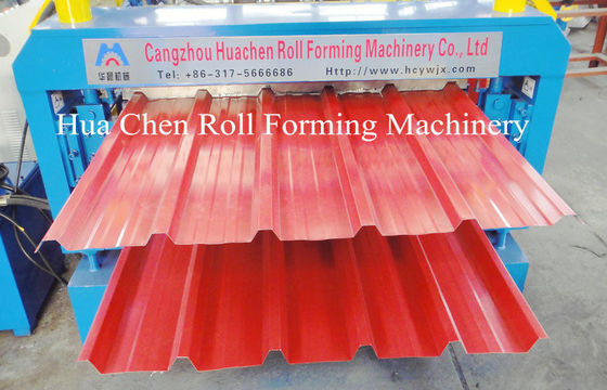 ความเร็วในการขึ้นรูป 8-12m / นาทีเครื่องขึ้นรูปหลังคาสองชั้นขนาดเส้นผ่าศูนย์กลางเพลา 76mm