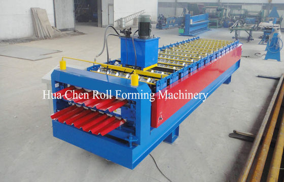 เหล็กแผ่นหลังคาคู่แผ่นหลังคาหลังคาเครื่องขึ้นรูป 1200 / 1250mm ความกว้าง