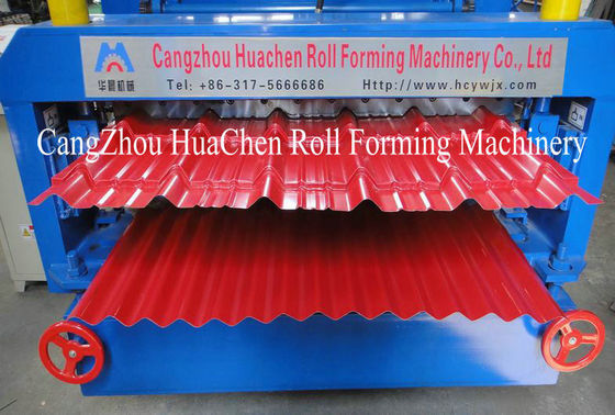 Roof Tile Double Layer Roll Forming Machine Metal Wall , Color Steel Plate
