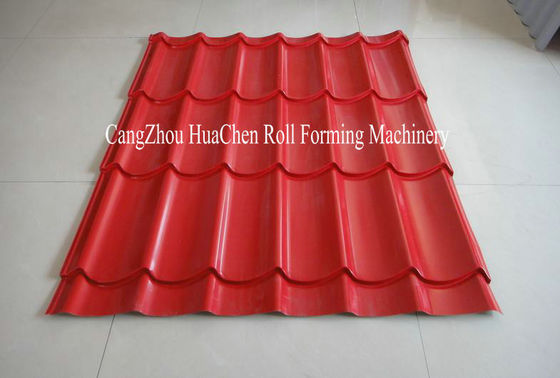 Roofing Panel / Glazed Tile Roll Forming Machine With 12 Roll Station