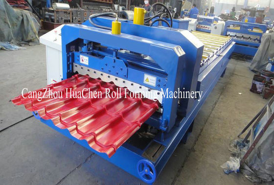 Roofing Panel / Glazed Tile Roll Forming Machine With 12 Roll Station