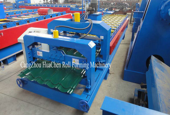 Hydraulic Shearing Glazed Corrugated Sheet Roll Forming Machine PLC Control