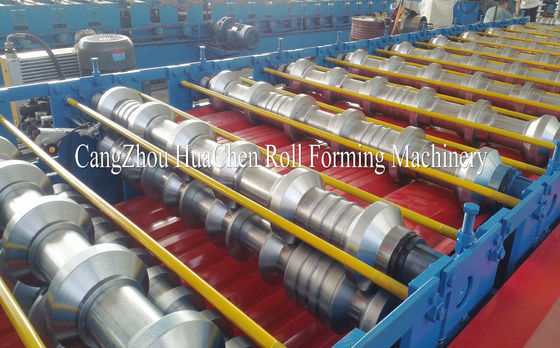 ความเร็วในการขึ้นรูป 8-12m / นาที Double Layer Roll Forming Machine เส้นผ่านศูนย์กลางเพลา 76mm
